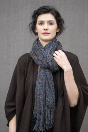 arzé pima cotton shawl - blue-grey