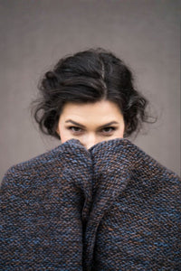 arzé pima cotton shawl - blue-grey