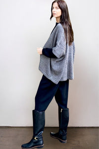 Kimono Cardigan in Hand-Spun Baby Alpaca - Eucalyptus