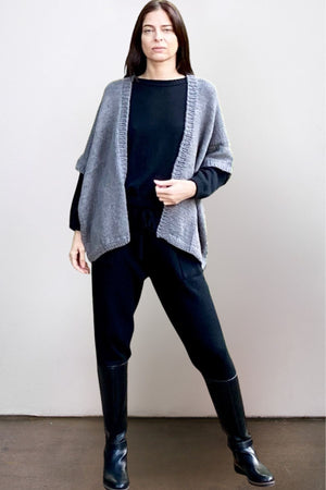 Kimono Cardigan in Hand-Spun Baby Alpaca - Eucalyptus