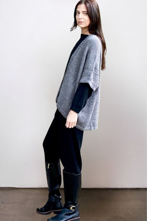 Kimono Cardigan in Hand-Spun Baby Alpaca - Eucalyptus