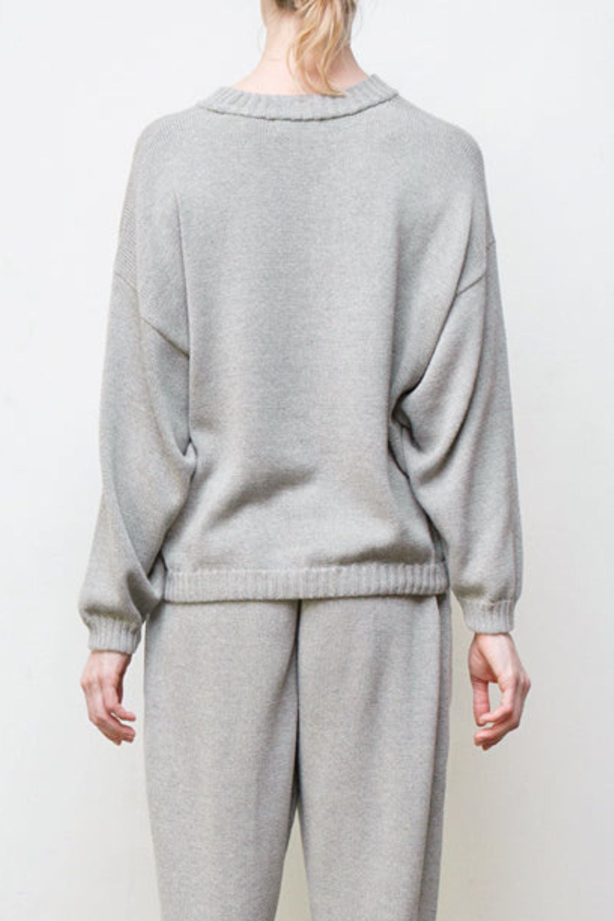 Mimi Hand-Loomed Pima Cotton Sweater - Grey