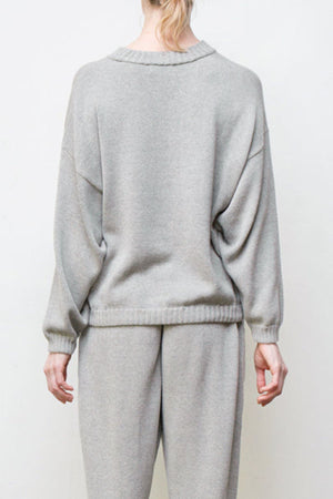 Mimi Hand-Loomed Pima Cotton Sweater - Grey
