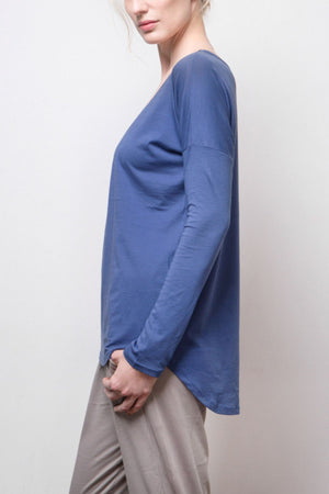 Long-Sleeve Tee - Organic Cotton  - Blue