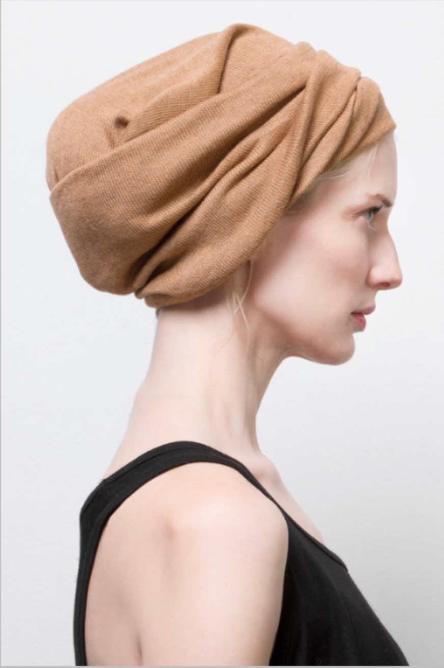 arzé pima cotton toque / scarf - caramel