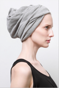 arzé pima cotton toque / scarf - light heather grey