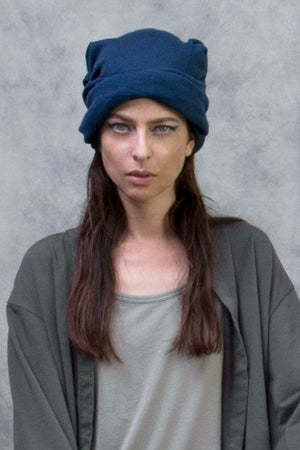 arzé pima cotton toque / scarf - blue