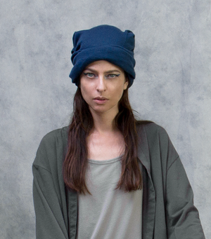 arzé pima cotton toque / scarf - blue