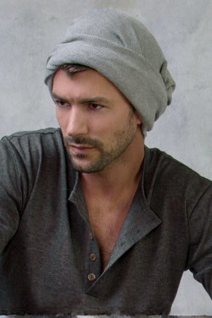 arzé pima cotton toque / scarf - light heather grey