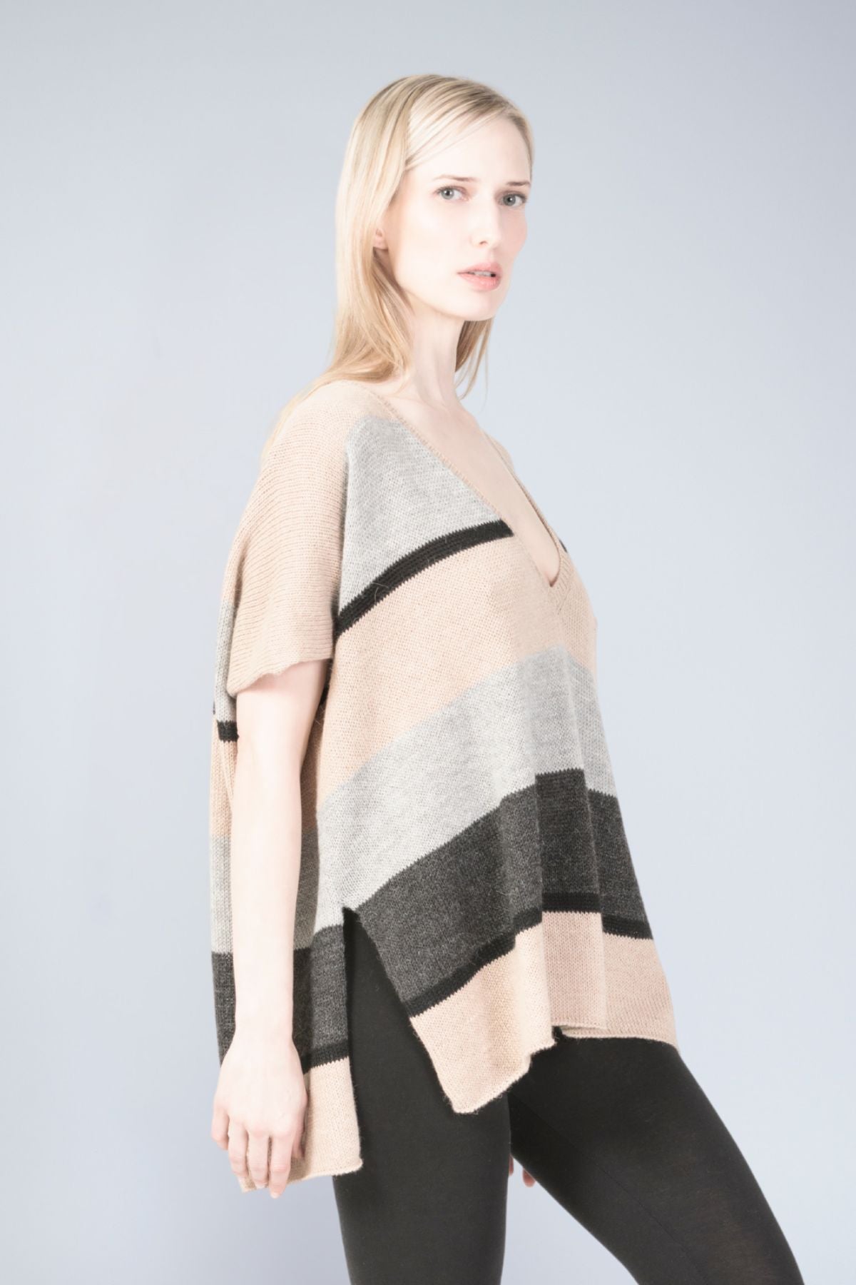 Wayne Alpaca Striped V-Neck Tunic