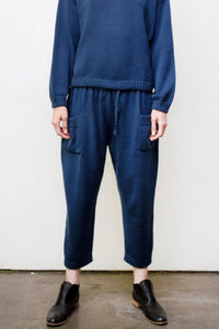 Mimi Hand-Loomed Knit Pant - Blue