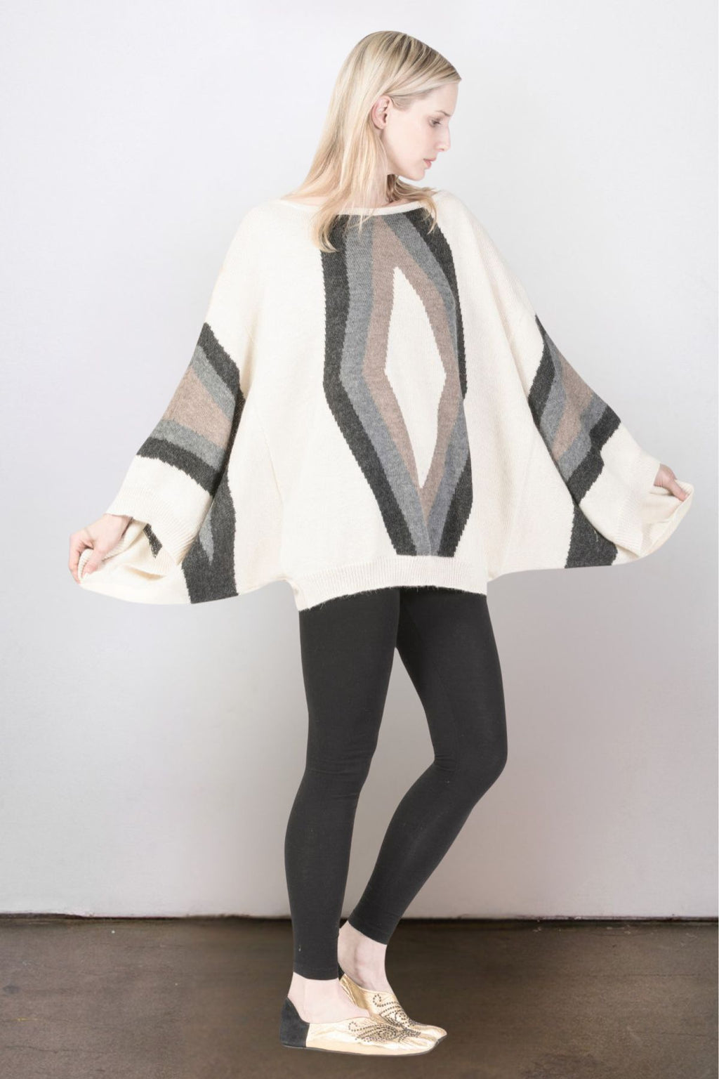 Baez Hand-Loomed Alpaca Intarsia Tunic