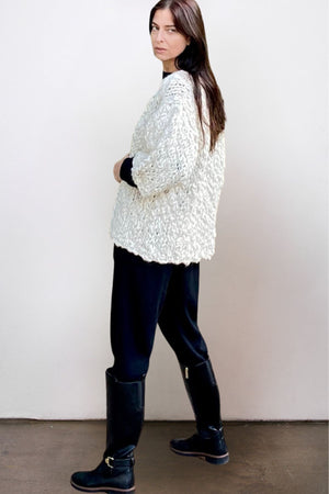 Flammé Hand-Spun Baby Alpaca Cardigan - Natural