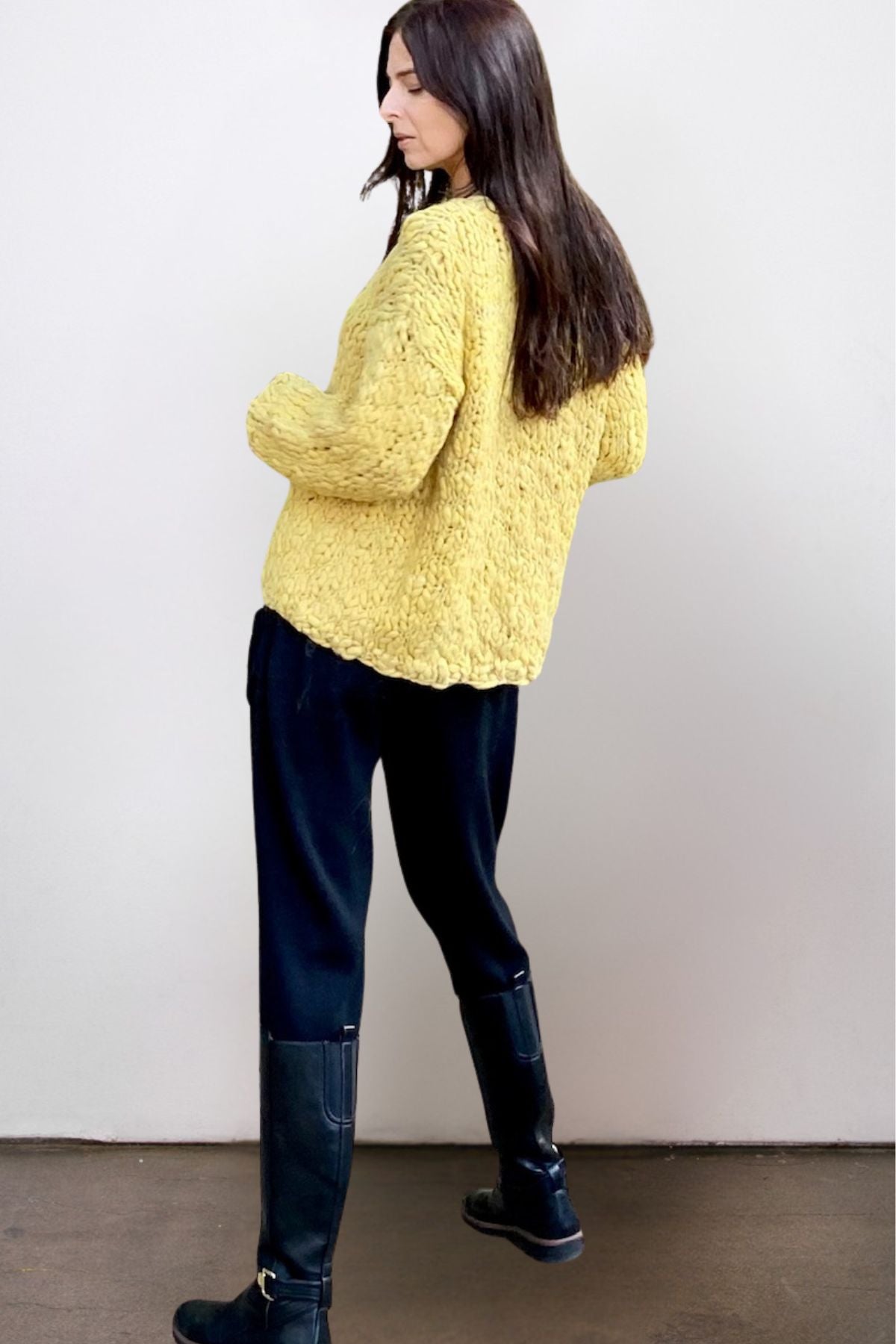 Flammé  Hand-Spun Baby Alpaca Sweater- Cebolla