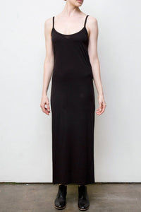 Long Spaghetti-Strap Dress - Organic Cotton- Black arzeatelier Long Spaghetti-Strap Dress - Organic Cotton- Black arzeatelier