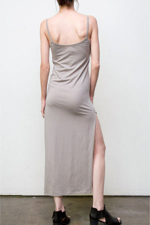 long spaghetti dress - grey