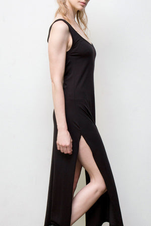 long tank dress - black