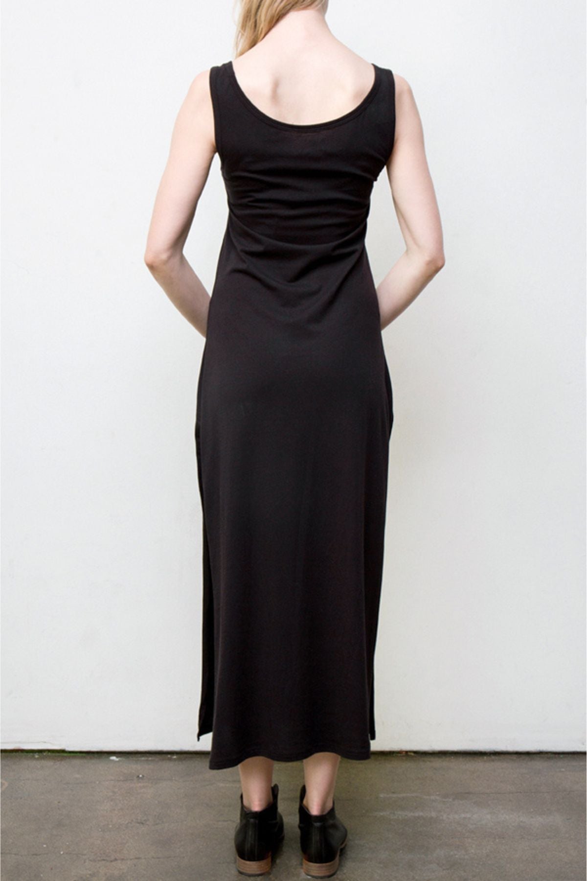 Long Tank Dress - Organic Cotton - Black arzeatelier Long Tank Dress - Organic Cotton - Black arzeatelier