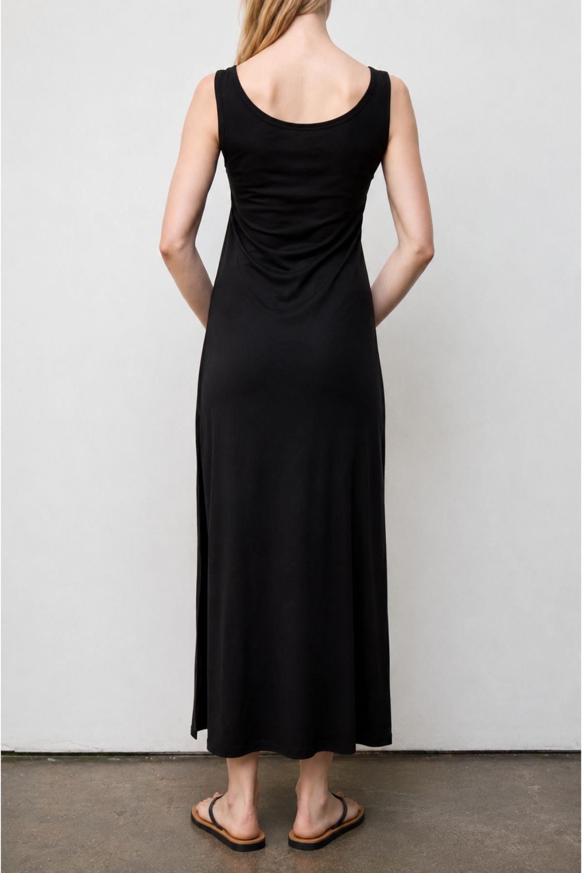 Long Tank Dress - Organic Cotton - Black arzeatelier Long Tank Dress - Organic Cotton - Black arzeatelier