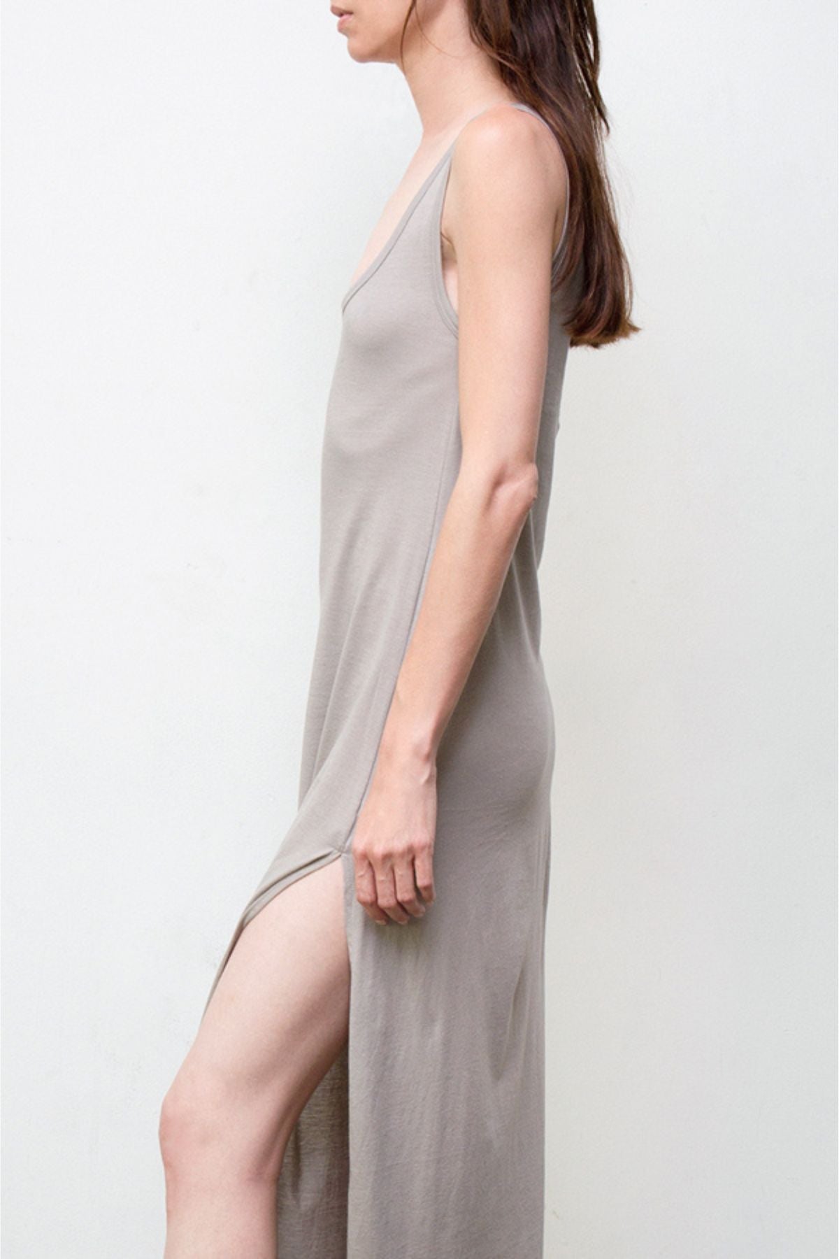 Long Tank Dress - Organic Cotton - Grey arzeatelier Long Tank Dress - Organic Cotton - Grey arzeatelier