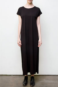 maxi v-back dress - black