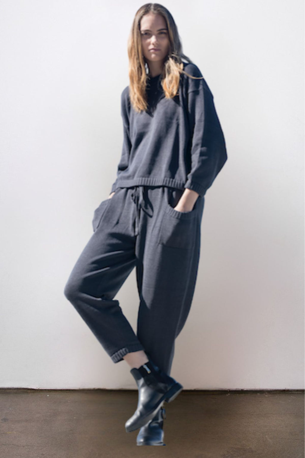 Mimi Hand-Loomed Knit Set - Graphite