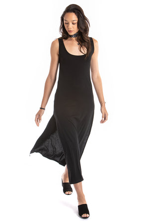 long tank dress - black