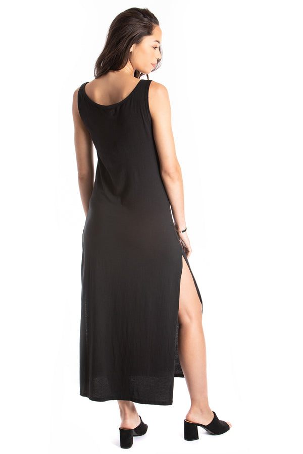 Long Tank Dress - Organic Cotton - Black arzeatelier Long Tank Dress - Organic Cotton - Black arzeatelier