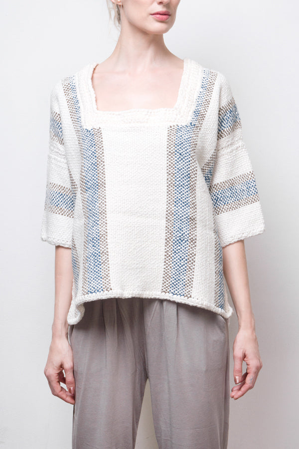Zoe Hand-Woven Organic Cotton Top - White