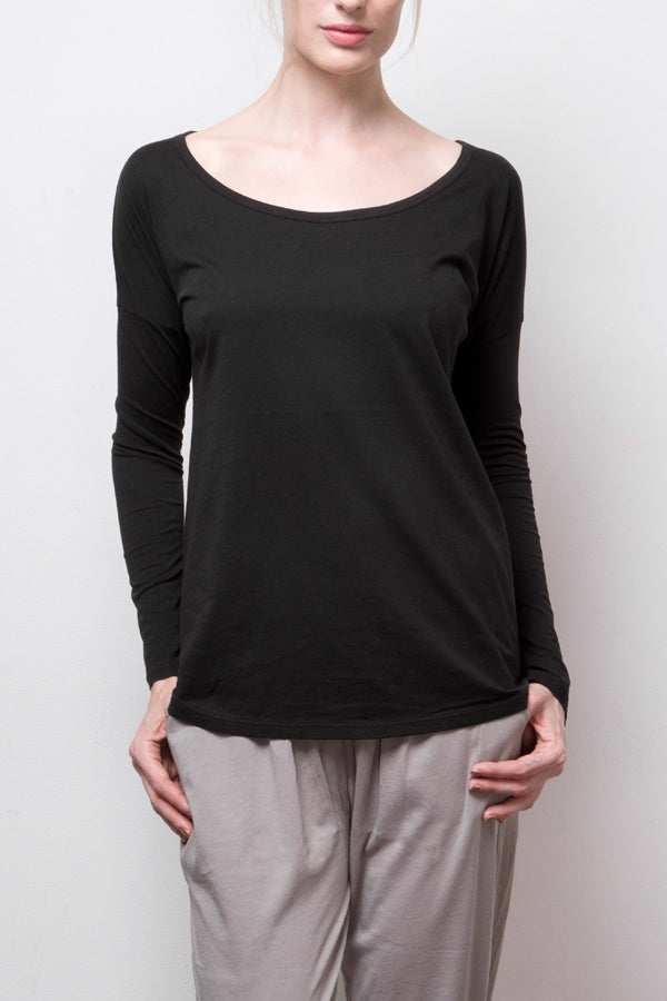 long sleeve top - black