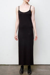 long spaghetti dress - black
