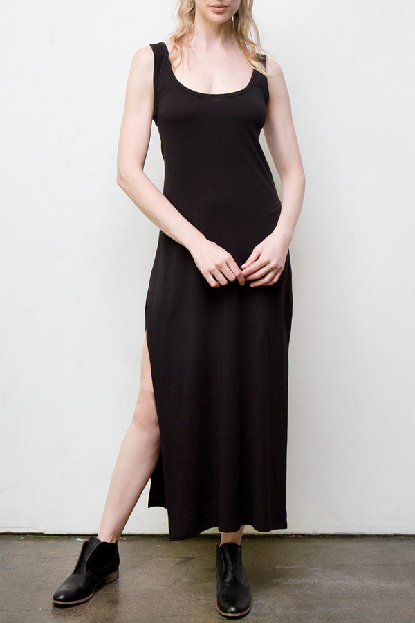 long tank dress - black