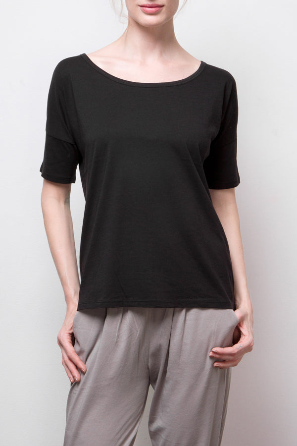 short sleeve top - black