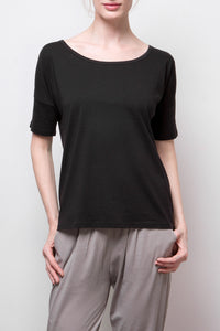 short sleeve top - black