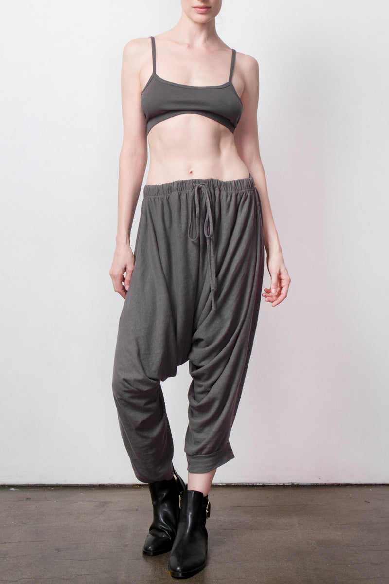 unisex hemp harem pant - grey
