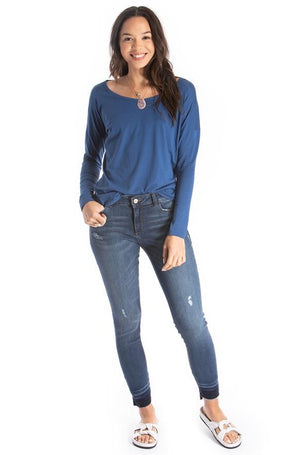 long sleeve top - blue
