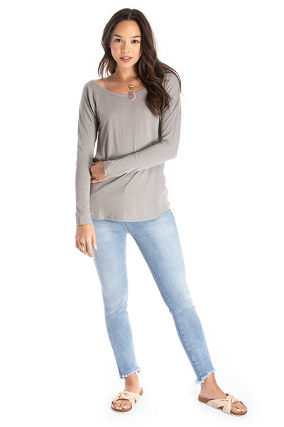 トップス AMATERAS long sleeve top earth gray Basic Layering Boat Neck Long-Sleeve Top | 6 Colors