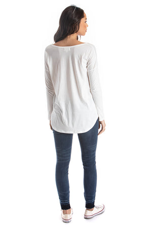 long sleeve top - white